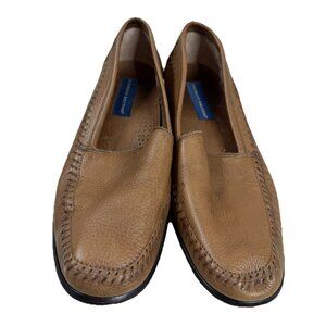 Giorgio Brutini Men Sz 10.5 Tan Brown Neutral Leather Slip On Loafer GUC